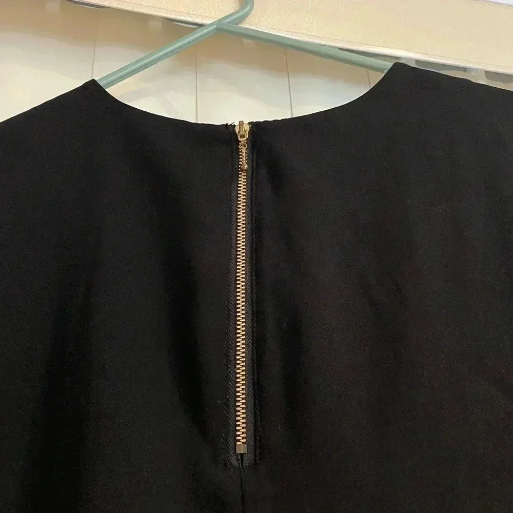 EUC Mossimo Black Shift Tunic Dress With Long Blue Sleeves, Size M